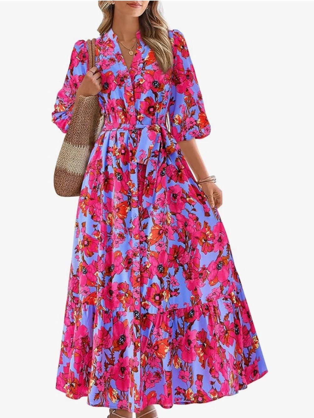 Floral Pink Maxi dress XL